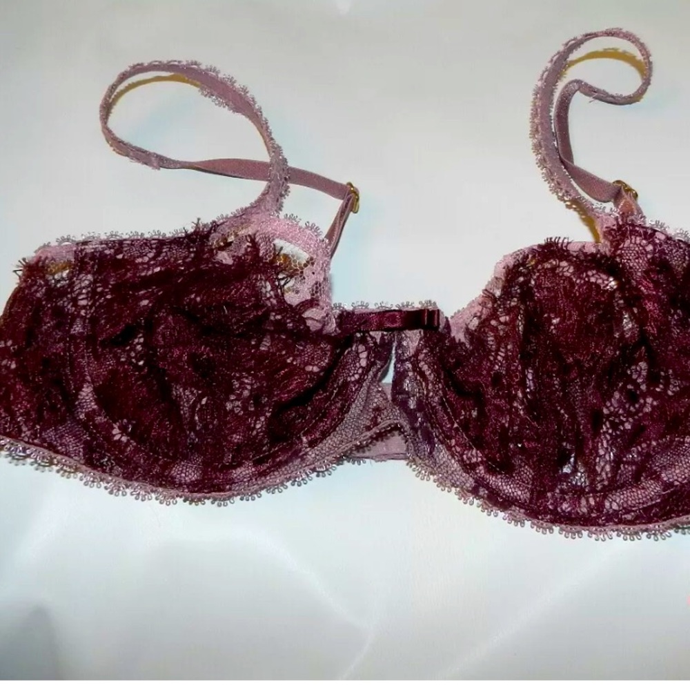 Victorias Secret very sexy balconette bra 34b burgundy/pink